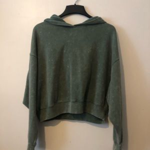 PINK by Victoria Secrets cropped green hoodie